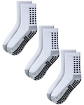 RATIVE ถุงเท้ากันลื่น ข้อยาว พื้นนุ่ม Cushioned พร้อมพื้นซิลิโคนกันลื่นออกแบบพิเศษ ถุงเท้ากีฬา ถุงเท้าวิ่ง ออกกำลังกาย สำหรับผู้ชายและผู้หญิง (3 คู่ / สีขาว)